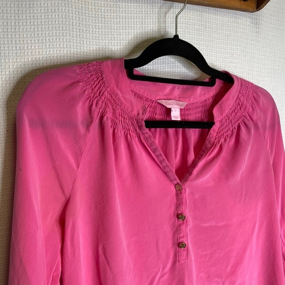 Lilly‎ Pulitzer | Womans Blouse Top Hot Pink Small 1/4 - Picture 2 of 9